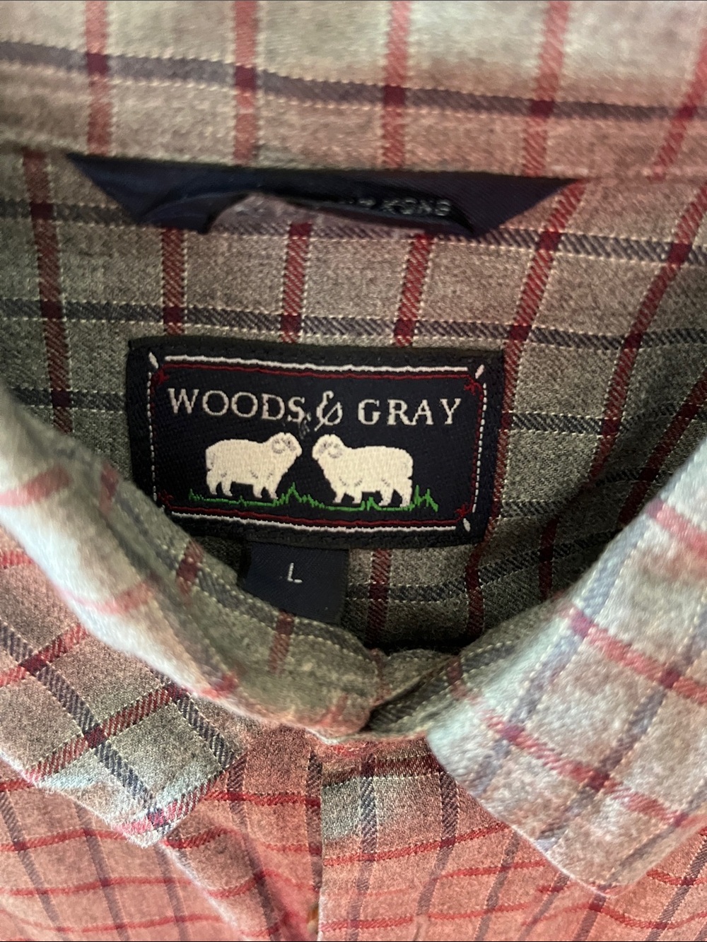 Men's Gray Plaid Button-Down Shirt - Long Sleeve Casual - Picture 2 of 9